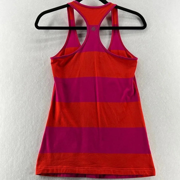 Lululemon Tank Top Womens Sz 6 Cool Racerback Striped Sleeveless Orange Purple - Picture 2 of 8